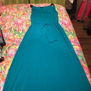 Good used condition teal maxi dress